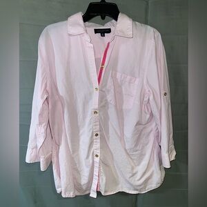 Jones New York Pink Button Down Blouse